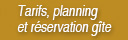 tarifs gite